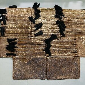 40 Ipsy Glam Bags ~ Gold Sequins ~ Cosmetic / Make-Up / Party Gift ~ New / Empty